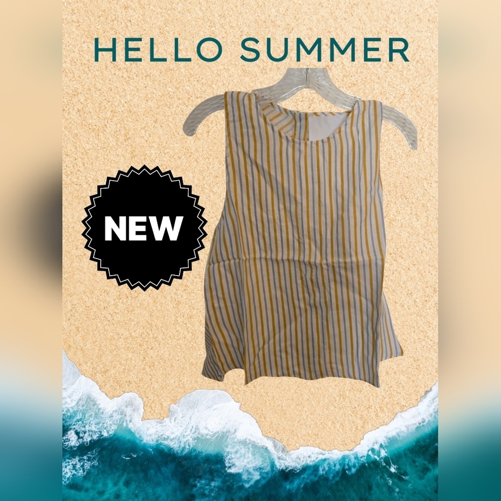 Striped Sleeveless Top Vacate The Label NWT